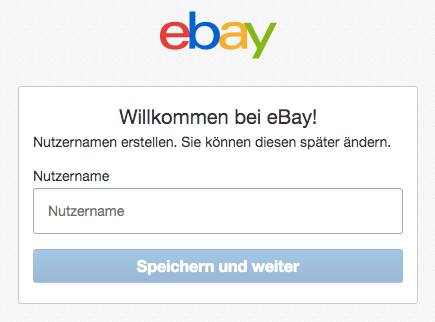 eBay Nutzername auswählen