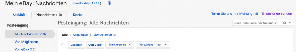Ebay Einstellungen ändern